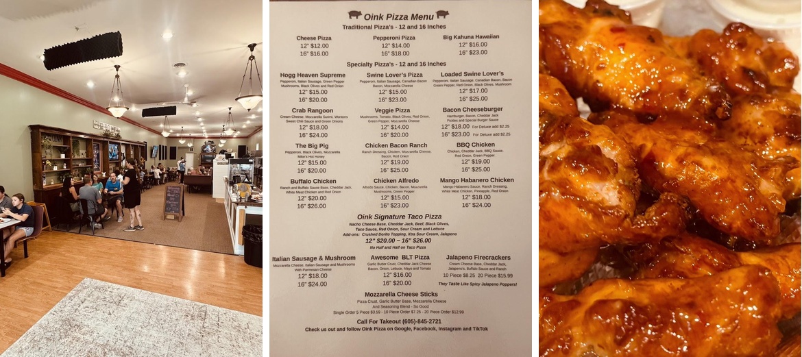 Oink Pizza Menu